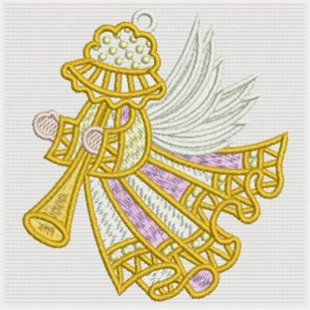 Picture of FSL Angel Trumpeter Machine Embroidery Design