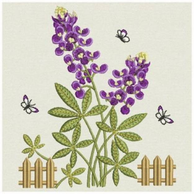 Picture of Bluebonnet Fence Machine Embroidery Design