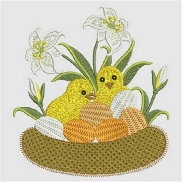 Picture of Easter Chicks Machine Embroidery Design