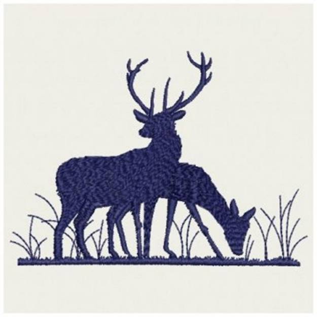 Picture of Deer Pair Silhouette Machine Embroidery Design