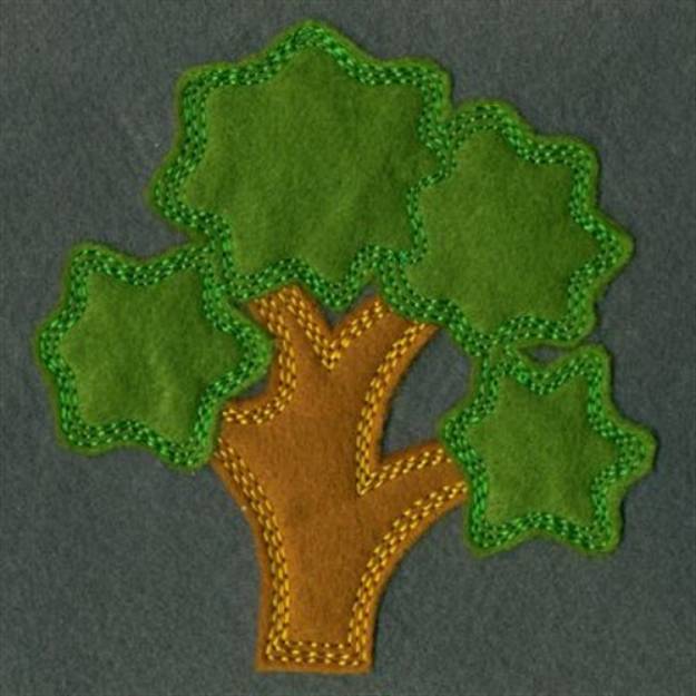 Picture of Cute Applique Tree Machine Embroidery Design