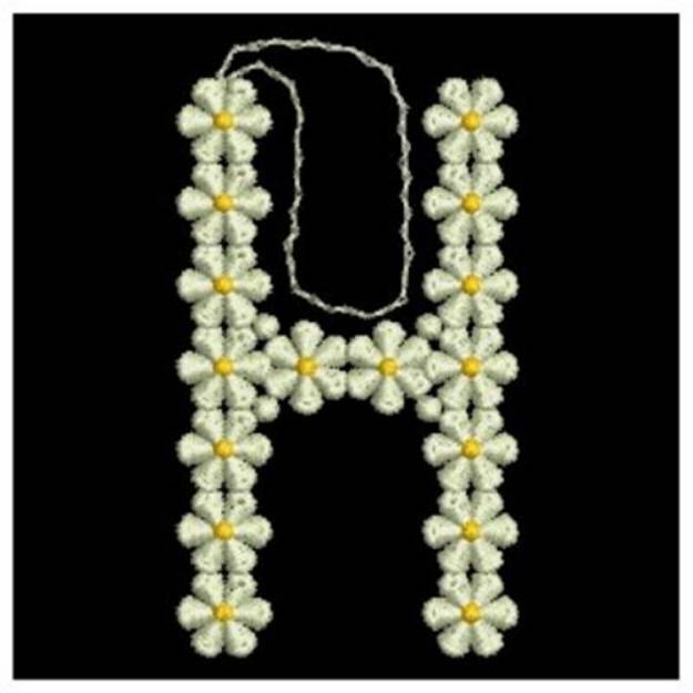 Picture of FSL Floral Letter H Machine Embroidery Design