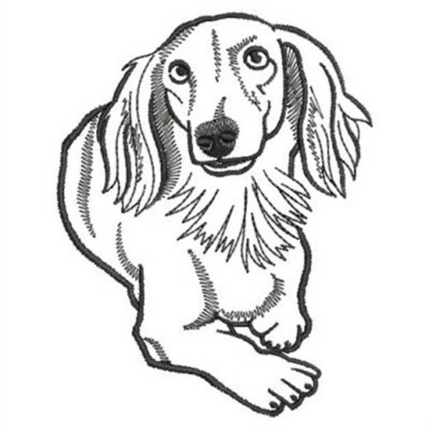 Picture of Dachshund Outline Machine Embroidery Design