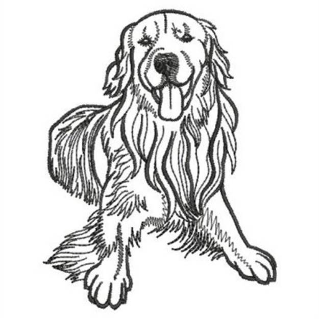 Picture of Golden Retriever Outline Machine Embroidery Design