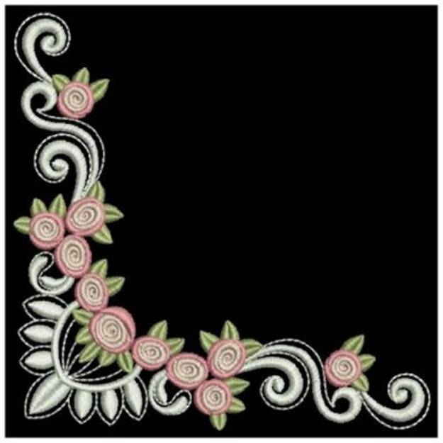 Picture of Corner Bullion Roses Machine Embroidery Design