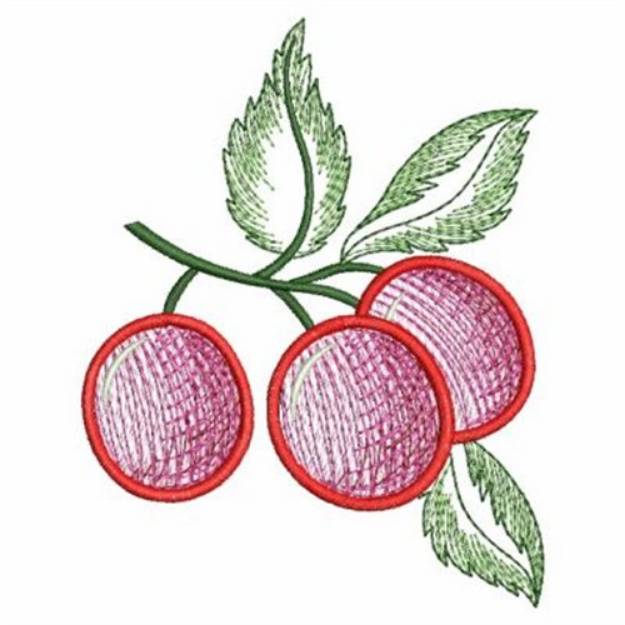 Picture of Fresh Cherries Machine Embroidery Design