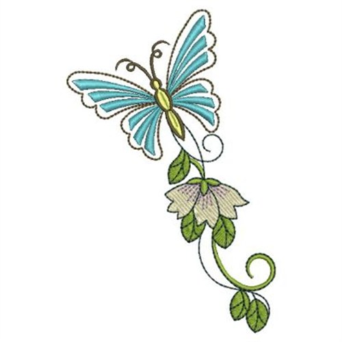 Flower Butterflies Machine Embroidery Design | Embroidery Library at ...