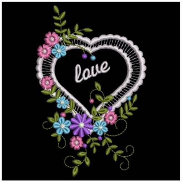 Picture of Love Heart Machine Embroidery Design