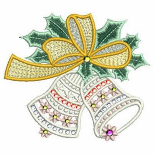 Picture of Crystal Christmas Bells Machine Embroidery Design