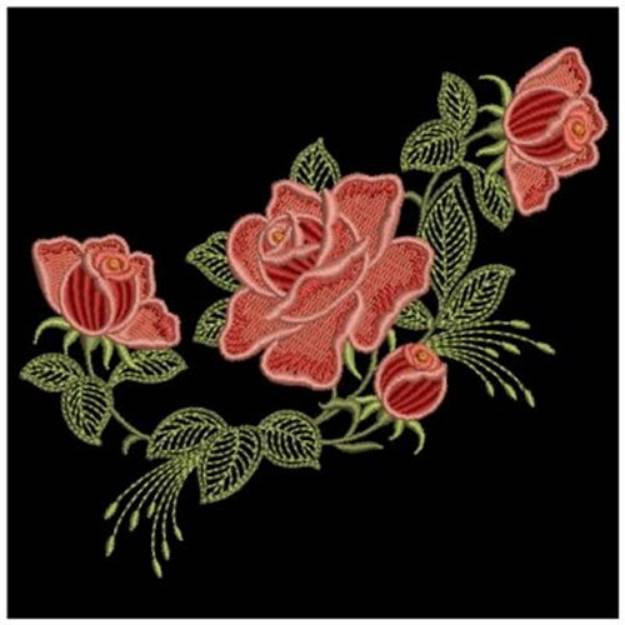 Picture of Red Roses Machine Embroidery Design