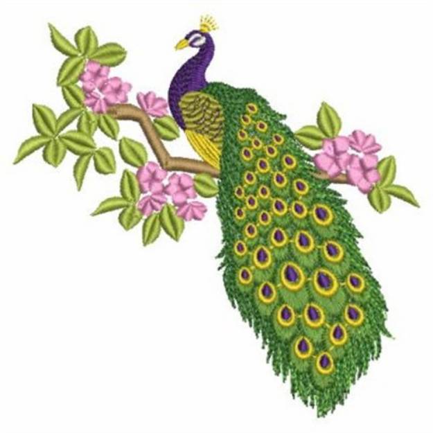 Picture of Floral Peacocks Machine Embroidery Design