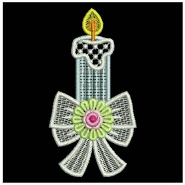 Picture of FSL Rose Candles Machine Embroidery Design