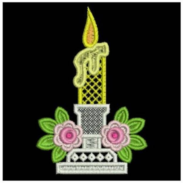 Picture of FSL Rose Candles Machine Embroidery Design