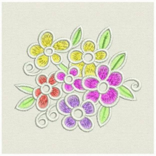 Picture of FSL Colorful Flowers Machine Embroidery Design