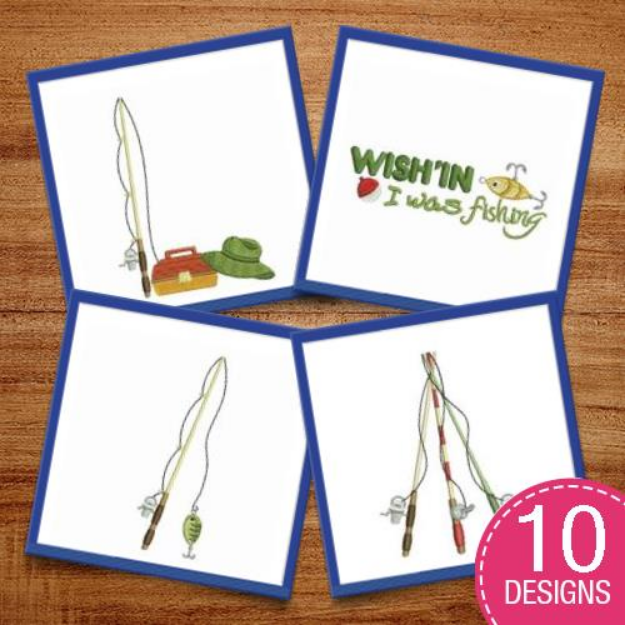 Picture of Fishing Embroidery Design Pack