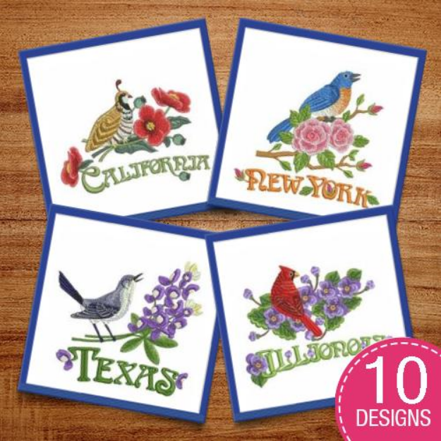 Picture of State Birds Embroidery Design Pack