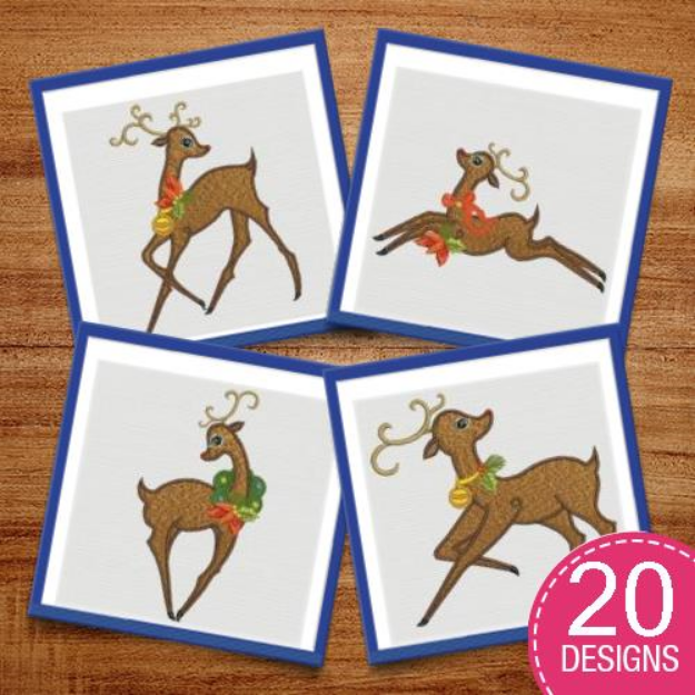 Christmas Reindeer Embroidery Design Pack | Embroidery Sets at