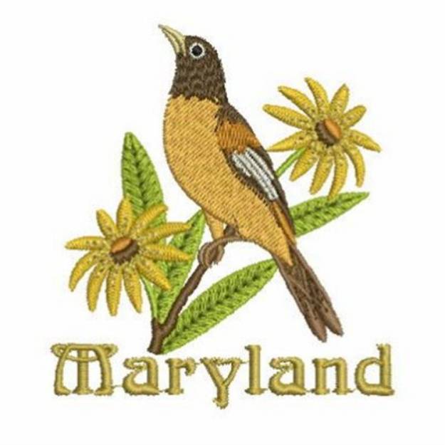 Picture of Maryland State Bird & Flower Machine Embroidery Design