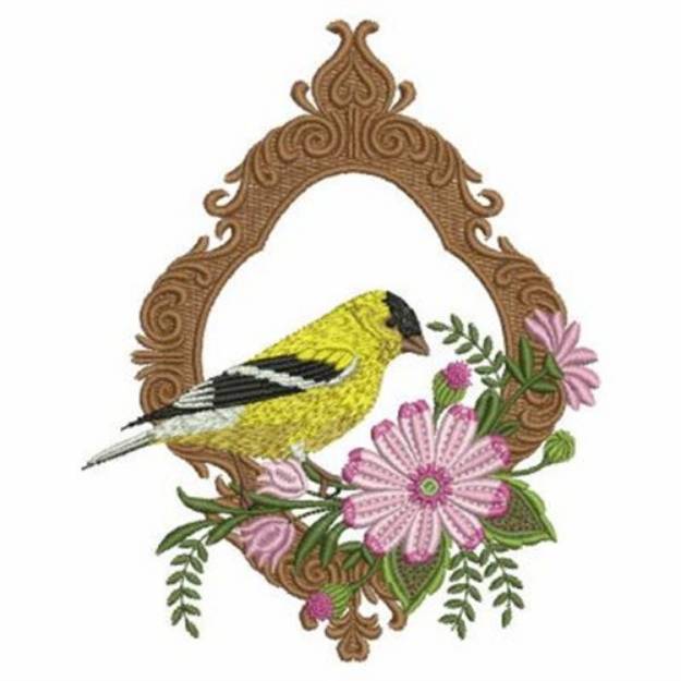 Picture of Victorian Flower Bird Machine Embroidery Design