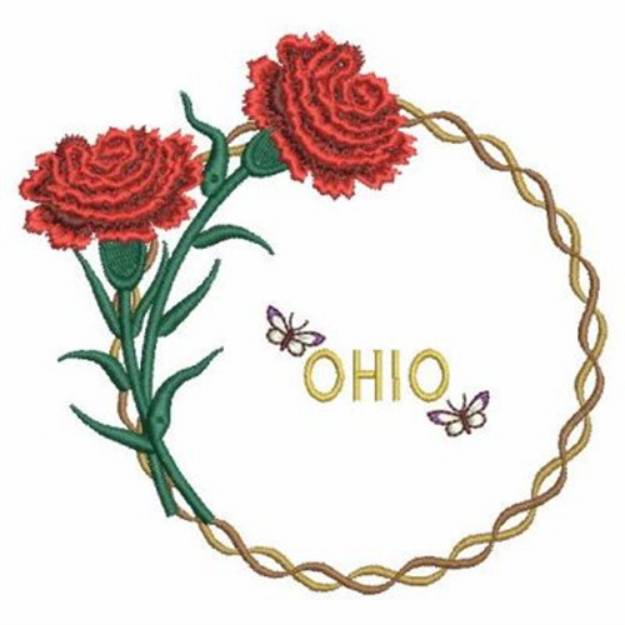 Picture of Ohio Flower Wreath Machine Embroidery Design