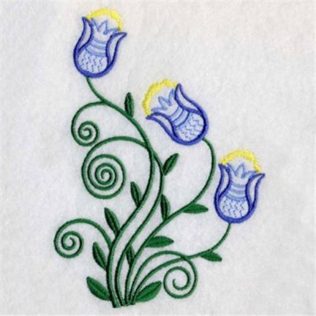 Jacobean Blue Buds Machine Embroidery Design | Embroidery Library at ...