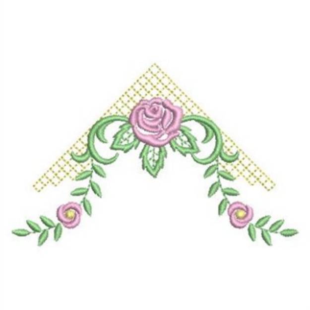 Picture of Satin Rose Corner Machine Embroidery Design