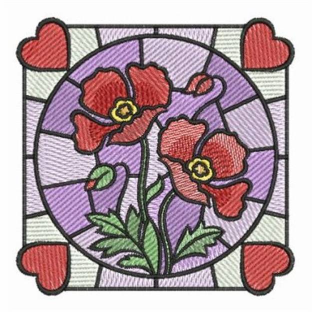 Picture of Stained Glass Flowers Machine Embroidery Design