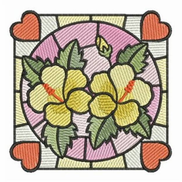 Picture of Stained Glass Flowers Machine Embroidery Design