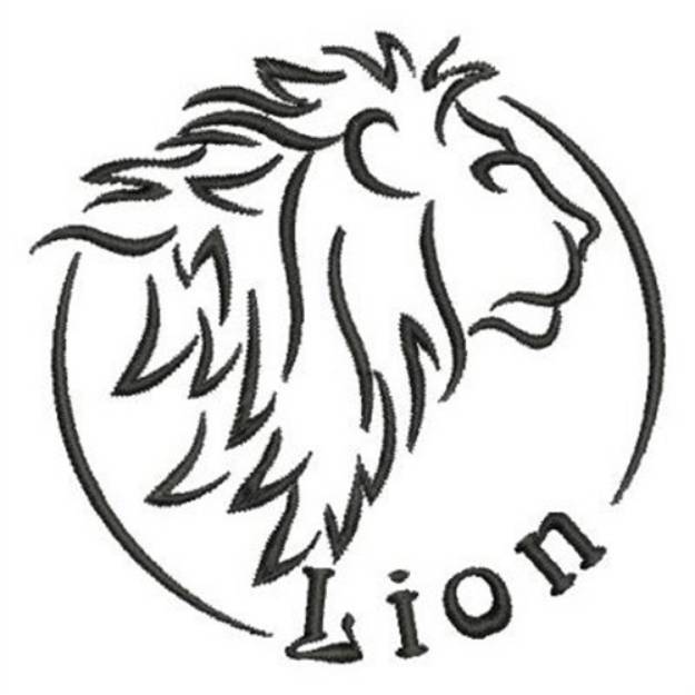 Picture of African Lion Outline Machine Embroidery Design