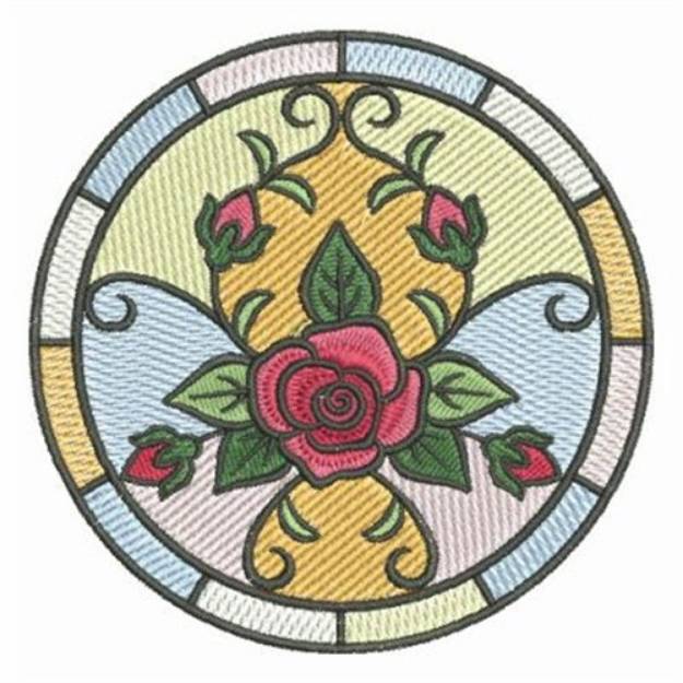 Picture of Stained Glass Roses Machine Embroidery Design