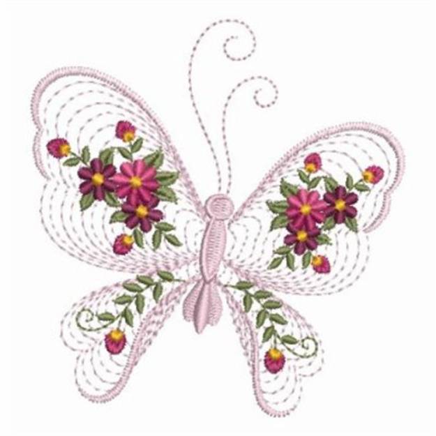 Picture of Butterfly Of Flowers Machine Embroidery Design