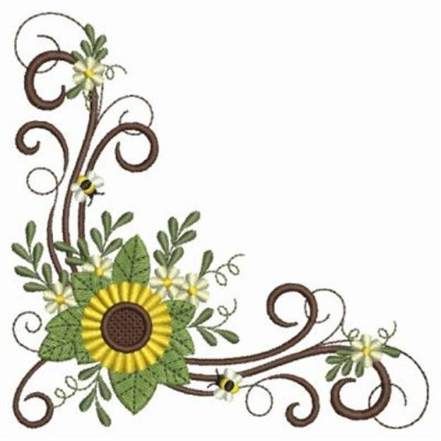 Picture of Sunflower Motif Machine Embroidery Design