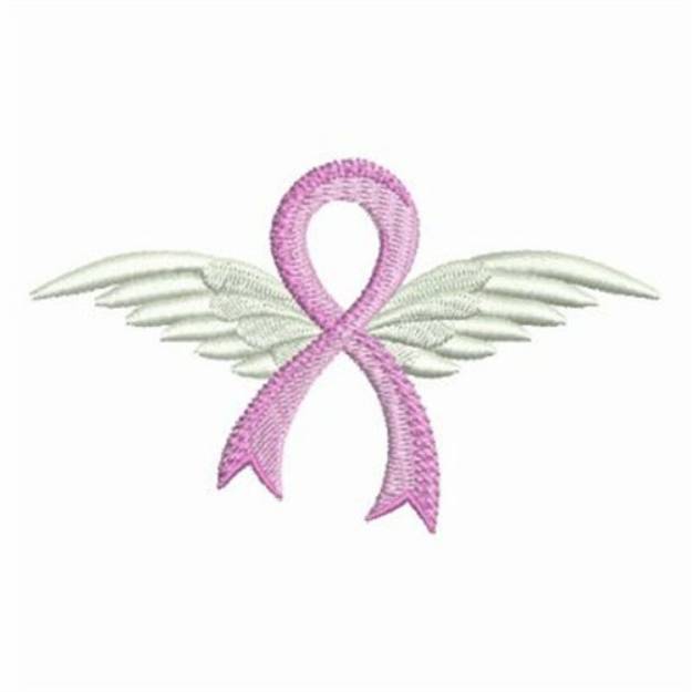 Picture of Pink Ribbon Wings Machine Embroidery Design