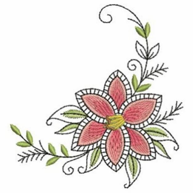 Lilly Edge Machine Embroidery Design 