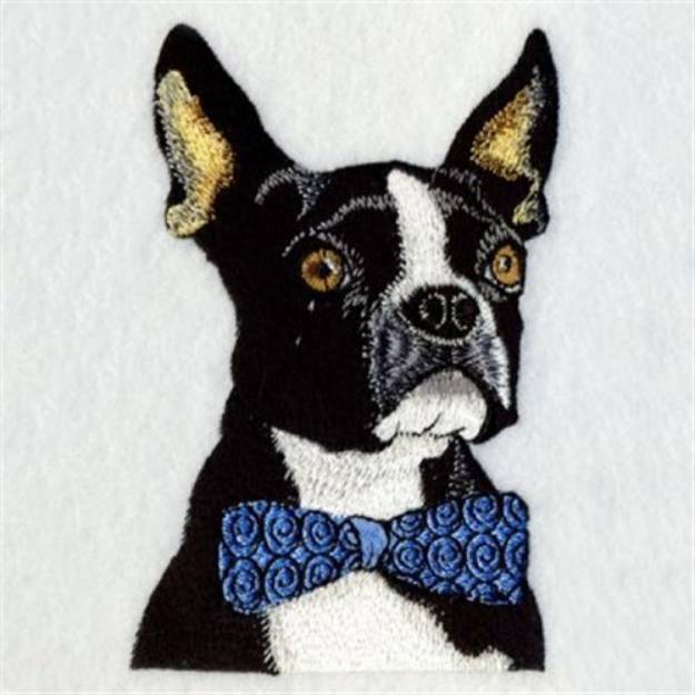 Picture of Black & White Terrier Machine Embroidery Design