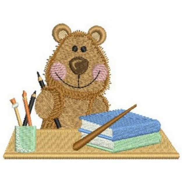 Picture of School Bear Machine Embroidery Design