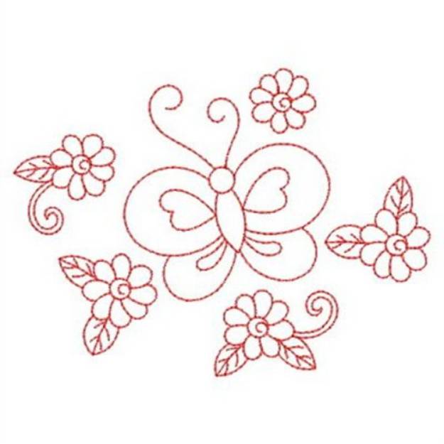 Butterfly Redwork Machine Embroidery Design | Embroidery Library at ...