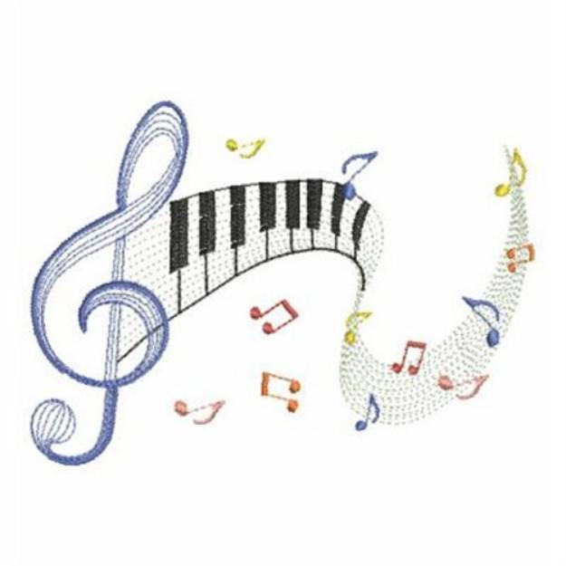 Picture of Colorful Music Staff Machine Embroidery Design