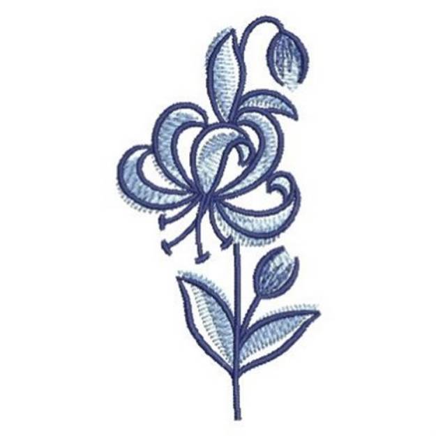 Picture of Delft Blue Lilly Machine Embroidery Design