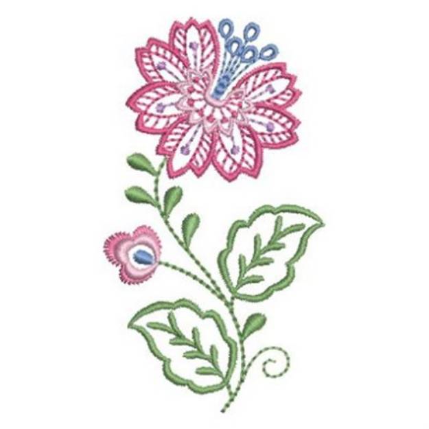 Pink Jacobean Flower Machine Embroidery Design | Embroidery Library at ...