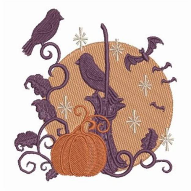 Picture of Halloween Moon Silhouette Machine Embroidery Design