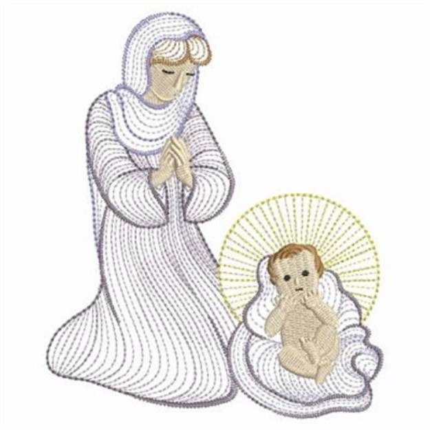 Picture of Nativity Mary & Jesus Machine Embroidery Design