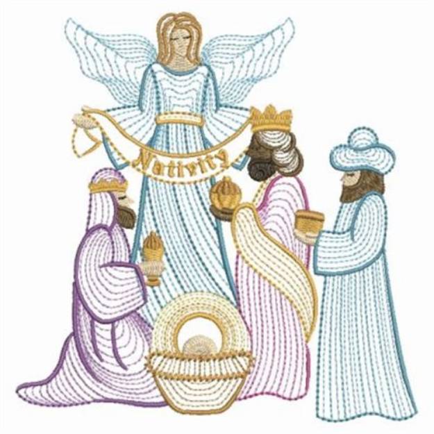 Picture of Nativity Angel Scene Machine Embroidery Design