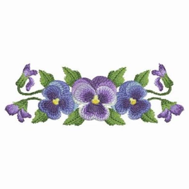 Watercolor Pansies Border Machine Embroidery Design | Embroidery ...