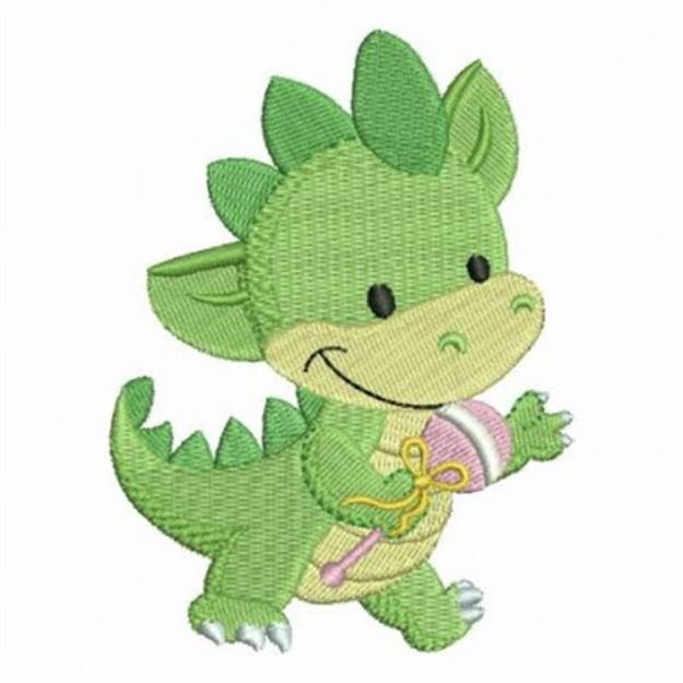 Picture of Green Baby Dinosaur Machine Embroidery Design