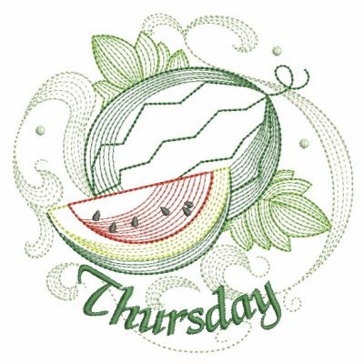 Thursday Fruit Machine Embroidery Design