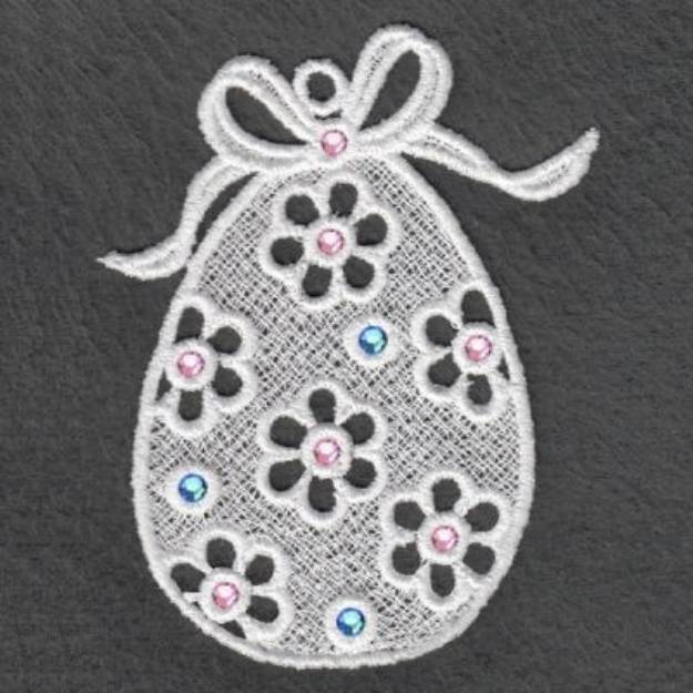 Picture of FSL Bow Easter Egg Machine Embroidery Design