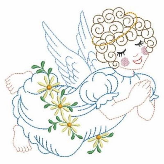 Picture of Vintage Praying Angel Machine Embroidery Design