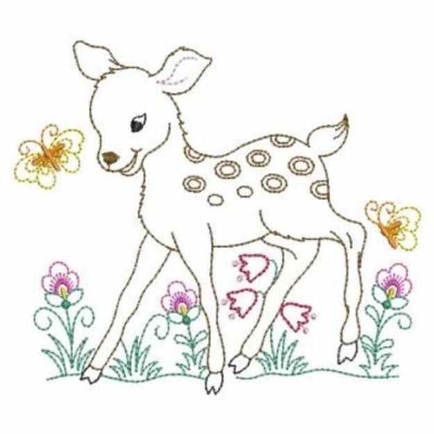 Picture of Fawn Outline Machine Embroidery Design