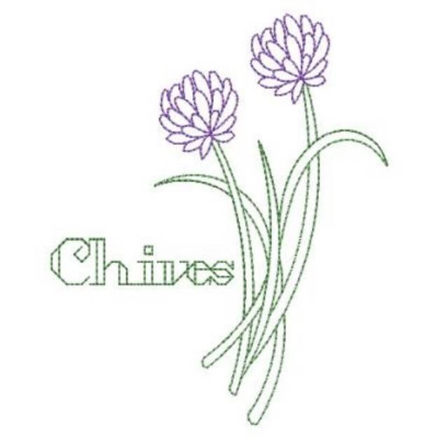 Picture of Chives Outline Machine Embroidery Design